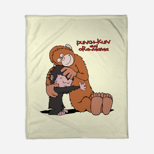 Punch-Kun And Ora-Mama-None-Fleece-Blanket-joerawks