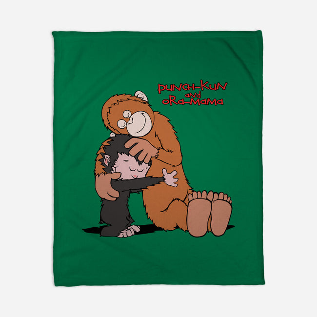 Punch-Kun And Ora-Mama-None-Fleece-Blanket-joerawks