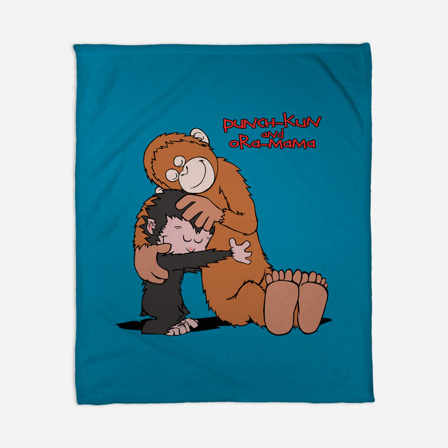 Punch-Kun And Ora-Mama-None-Fleece-Blanket-joerawks