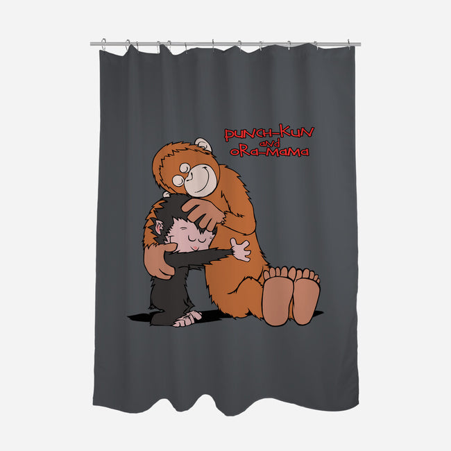 Punch-Kun And Ora-Mama-None-Polyester-Shower Curtain-joerawks