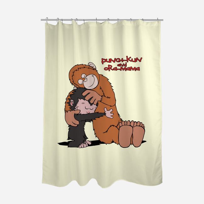 Punch-Kun And Ora-Mama-None-Polyester-Shower Curtain-joerawks
