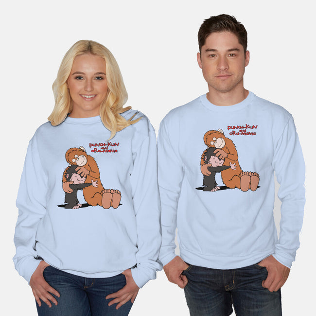Punch-Kun And Ora-Mama-Unisex-Crew Neck-Sweatshirt-joerawks