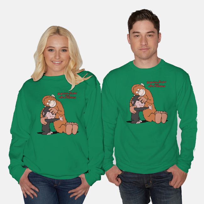 Punch-Kun And Ora-Mama-Unisex-Crew Neck-Sweatshirt-joerawks