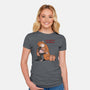 Punch-Kun And Ora-Mama-Womens-Fitted-Tee-joerawks
