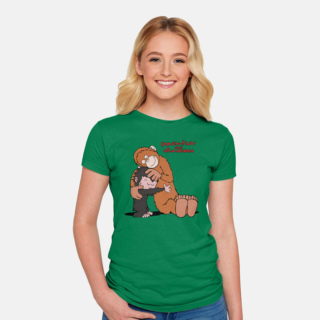 Punch-Kun And Ora-Mama-Womens-Fitted-Tee-joerawks