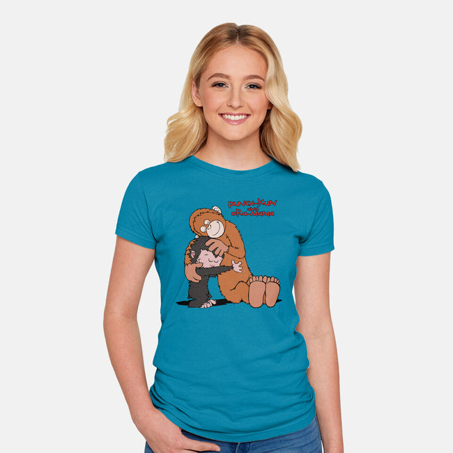 Punch-Kun And Ora-Mama-Womens-Fitted-Tee-joerawks