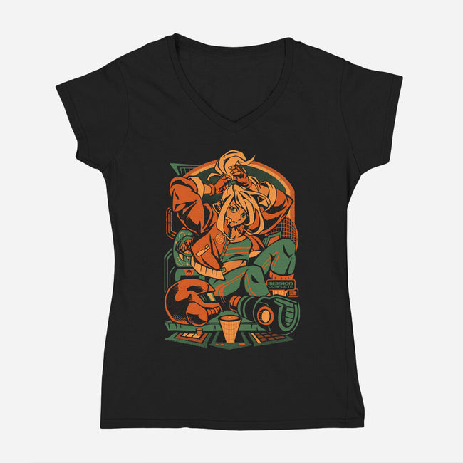 After The Mission-Womens-V-Neck-Tee-ilustrata