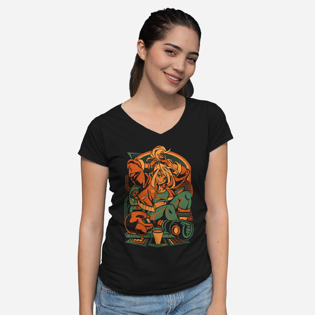 After The Mission-Womens-V-Neck-Tee-ilustrata