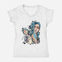 Two Universes-Womens-V-Neck-Tee-nickzzarto