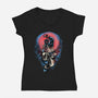 Power Of The Fireball-Womens-V-Neck-Tee-glitchygorilla