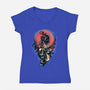 Power Of The Fireball-Womens-V-Neck-Tee-glitchygorilla