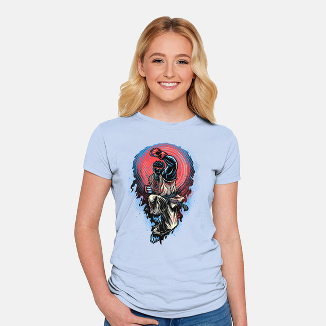 Power Of The Fireball-Womens-Fitted-Tee-glitchygorilla