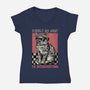 Introvert Mode-Womens-V-Neck-Tee-glitchygorilla