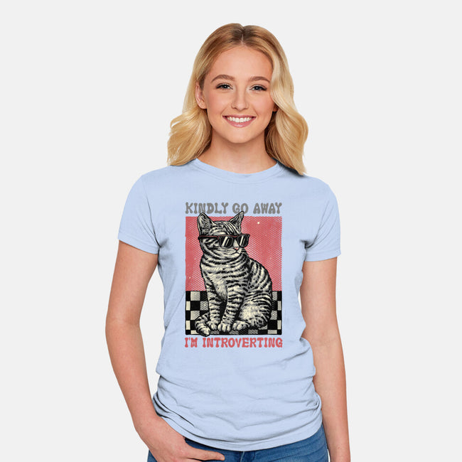 Introvert Mode-Womens-Fitted-Tee-glitchygorilla