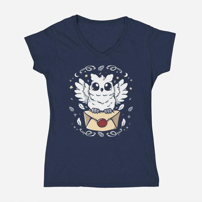 The Magic Owl-Womens-V-Neck-Tee-Vallina84