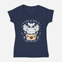 The Magic Owl-Womens-V-Neck-Tee-Vallina84