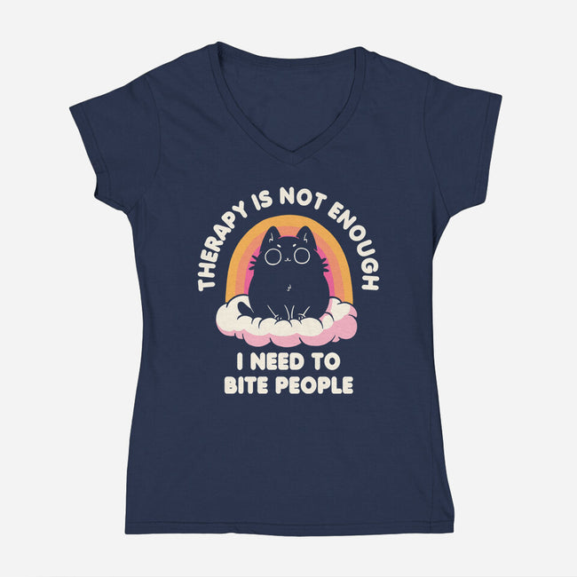 I Need To Bite People-Womens-V-Neck-Tee-koalastudio