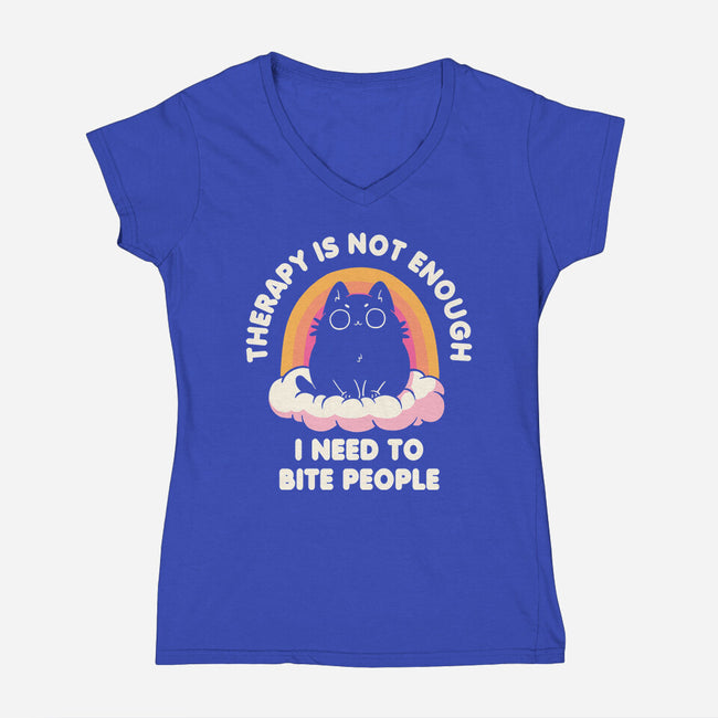 I Need To Bite People-Womens-V-Neck-Tee-koalastudio