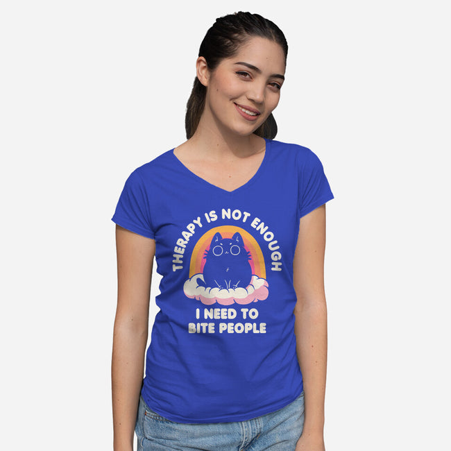 I Need To Bite People-Womens-V-Neck-Tee-koalastudio
