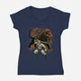 Power And Claw-Womens-V-Neck-Tee-Astrobot Invention