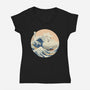 The Great Cat-nagawa-Womens-V-Neck-Tee-vp021