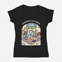 Cleaning Is My Cardio-Womens-V-Neck-Tee-GoshWow