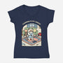 Cleaning Is My Cardio-Womens-V-Neck-Tee-GoshWow