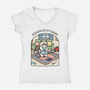 Cleaning Is My Cardio-Womens-V-Neck-Tee-GoshWow