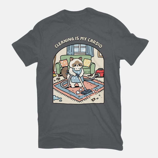 Cleaning Is My Cardio-Womens-Fitted-Tee-GoshWow