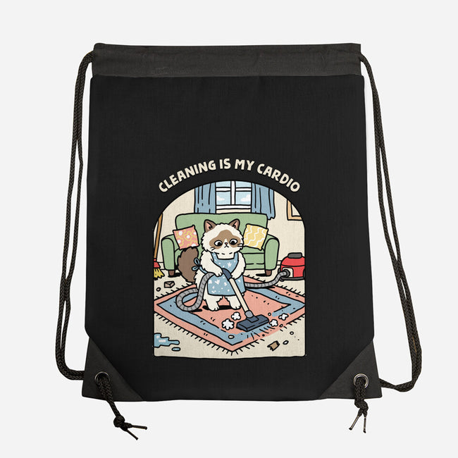 Cleaning Is My Cardio-None-Drawstring-Bag-GoshWow