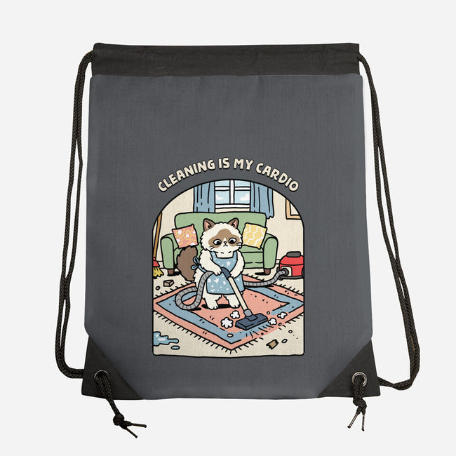 Cleaning Is My Cardio-None-Drawstring-Bag-GoshWow