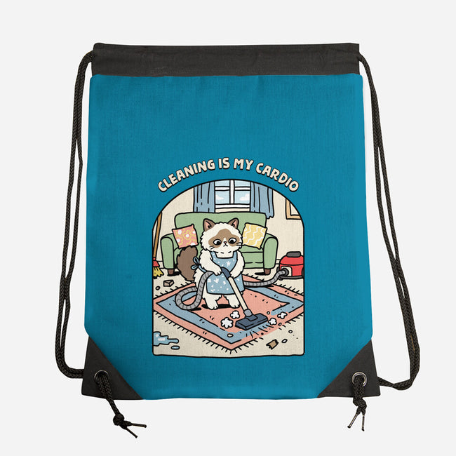 Cleaning Is My Cardio-None-Drawstring-Bag-GoshWow