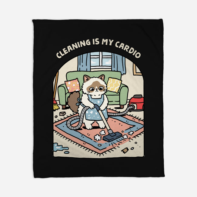 Cleaning Is My Cardio-None-Fleece-Blanket-GoshWow