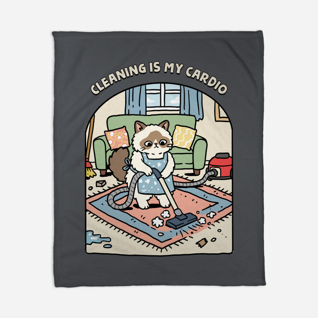 Cleaning Is My Cardio-None-Fleece-Blanket-GoshWow
