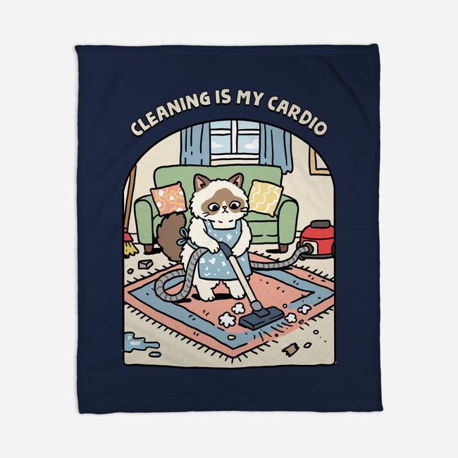 Cleaning Is My Cardio-None-Fleece-Blanket-GoshWow
