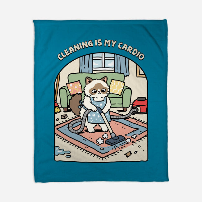 Cleaning Is My Cardio-None-Fleece-Blanket-GoshWow