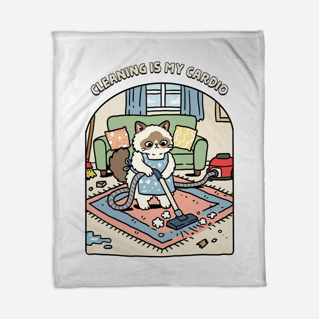 Cleaning Is My Cardio-None-Fleece-Blanket-GoshWow