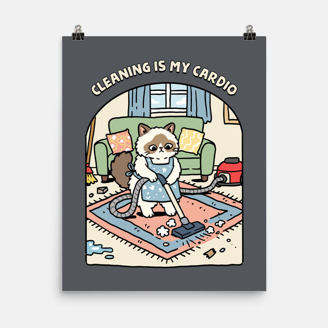 Cleaning Is My Cardio-None-Matte-Poster-GoshWow