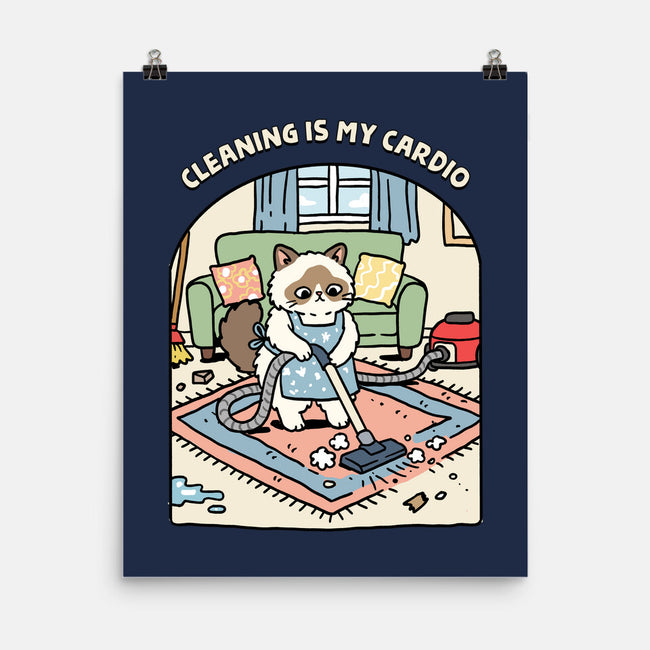 Cleaning Is My Cardio-None-Matte-Poster-GoshWow