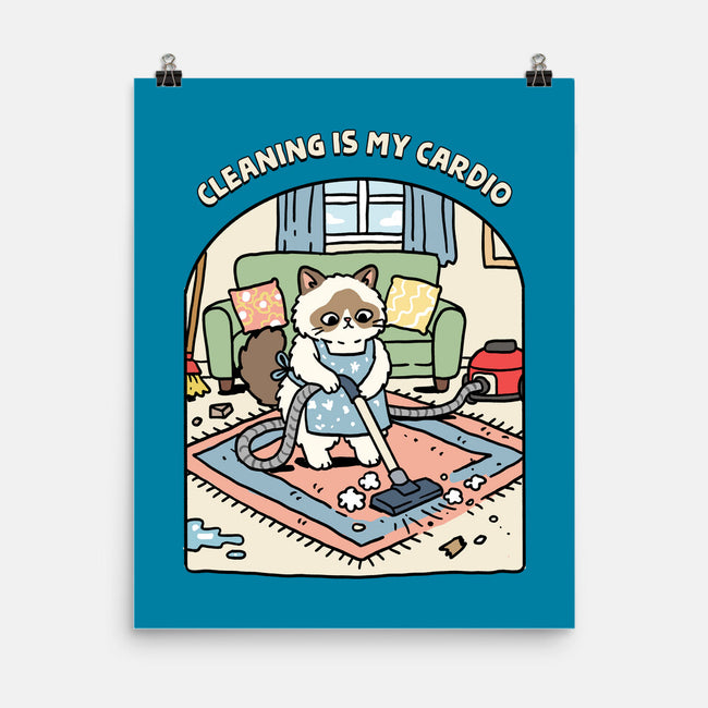 Cleaning Is My Cardio-None-Matte-Poster-GoshWow