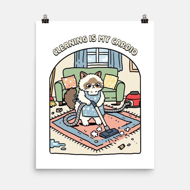 Cleaning Is My Cardio-None-Matte-Poster-GoshWow