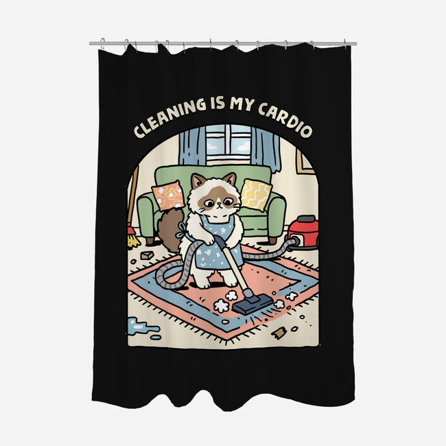 Cleaning Is My Cardio-None-Polyester-Shower Curtain-GoshWow