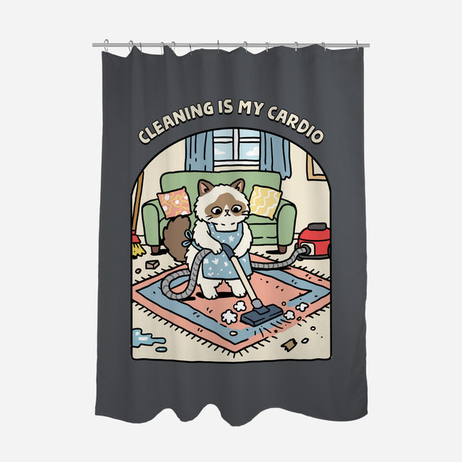 Cleaning Is My Cardio-None-Polyester-Shower Curtain-GoshWow