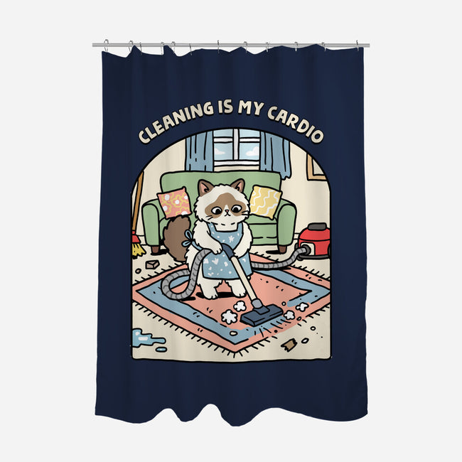 Cleaning Is My Cardio-None-Polyester-Shower Curtain-GoshWow