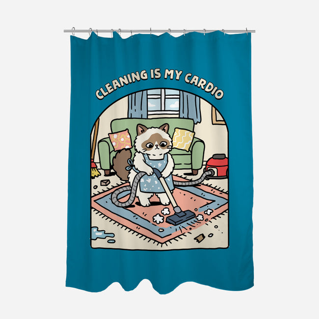 Cleaning Is My Cardio-None-Polyester-Shower Curtain-GoshWow