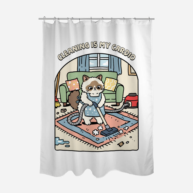 Cleaning Is My Cardio-None-Polyester-Shower Curtain-GoshWow