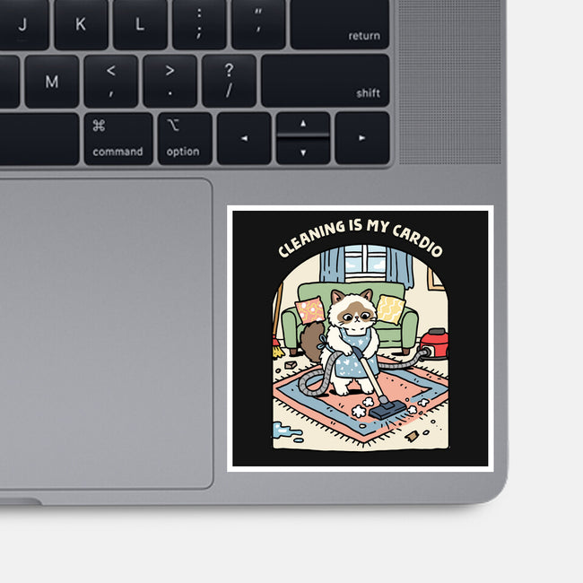 Cleaning Is My Cardio-None-Glossy-Sticker-GoshWow