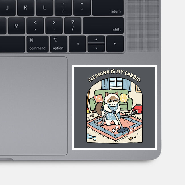 Cleaning Is My Cardio-None-Glossy-Sticker-GoshWow