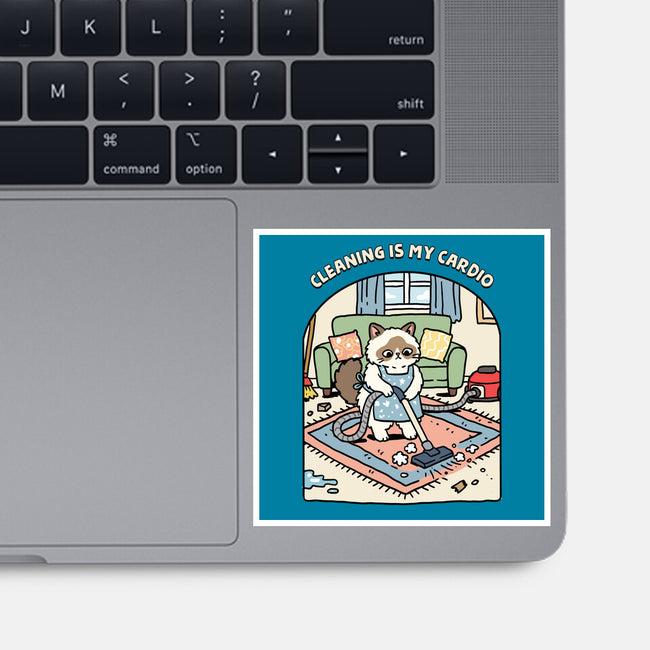 Cleaning Is My Cardio-None-Glossy-Sticker-GoshWow