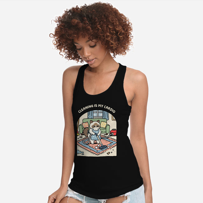 Cleaning Is My Cardio-Womens-Racerback-Tank-GoshWow